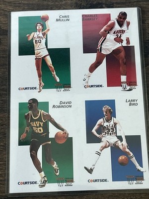 1992 Courtside Flashbacks 4 Card Promo Sheet / 5,000 = Bird, Robinson, Barkley!