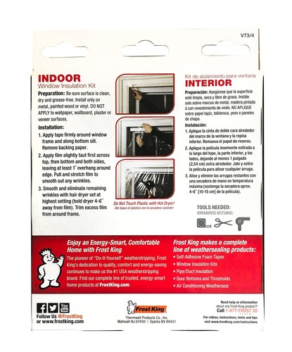 Frost King V73/4T Schrumpffolien-Fenster-Set, 4er-Pack, klar, transparent - Bild 4 von 8