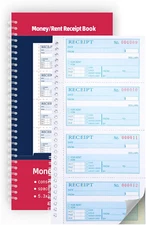 Receipt Book with Carbon Copies,Money and Rent Receipt Book,2-Part Carbonless,5.