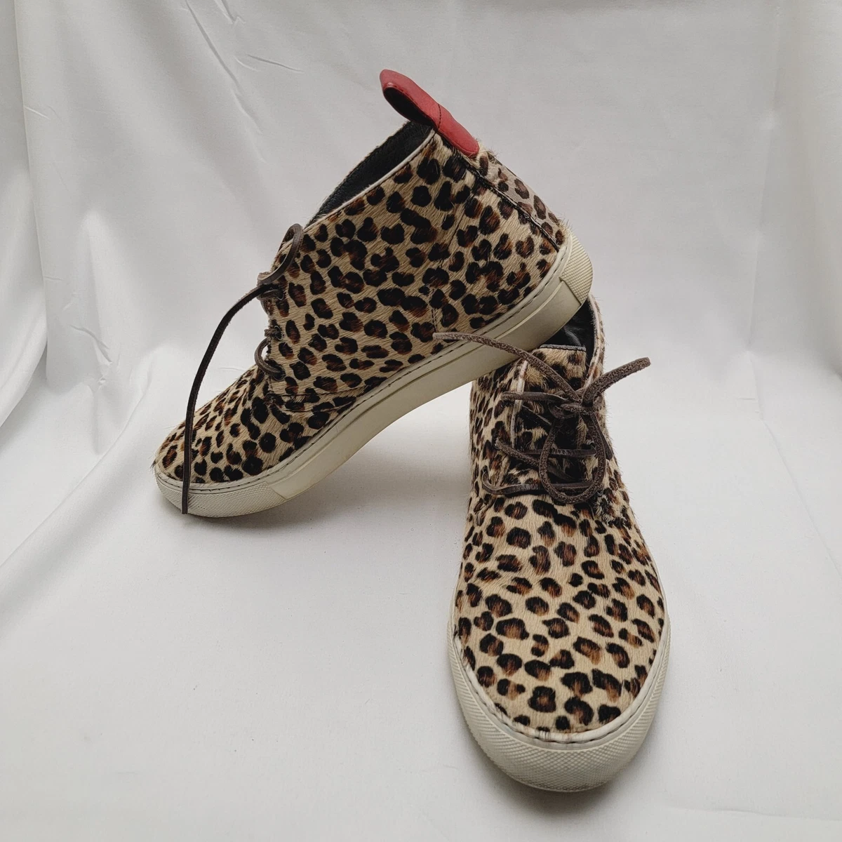 Del Toro Chukka Leather Leopard Print Pony Hair Shoes Exclusive