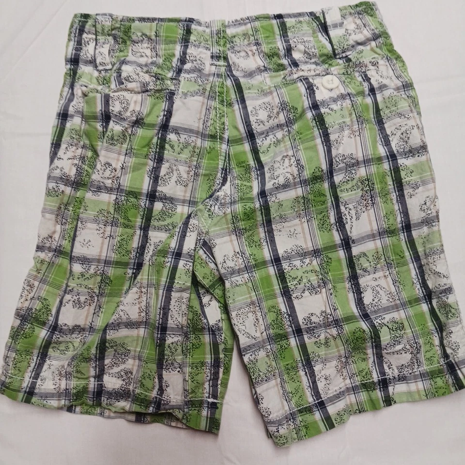 Pantalones Cortos Chinos a Cuadros J. Caqui Verde Negro Talla 8 Cremallera Ajustable Preppy Foto 3 de 4