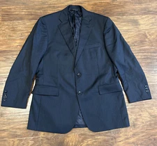 Brooks Brothers 1818 Regent Wool Navy Blue Stripped Blazer Sz 41R