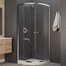 35 x 76 ANZZI Mare SD-AZ050-01BN Frameless Sliding Shower Enclosure Brushed
