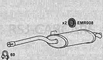 Klarius CN609W Exhaust Rear Box C8 807 2.0 EW10J4 ENG 02-09