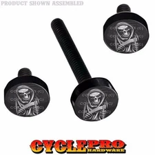 Black Billet Fairing Windshield Hardware Kit 14-Up Harley Touring REAPER SKULL G
