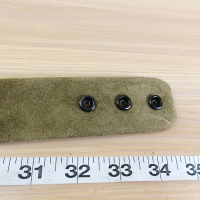 Studded Belt Womens Small Green Croc Leather Fashion Waist Exotic‎ Suede Snap On Studded Belt Womens Small Green Croc Leather Fashion Waist  main image 2