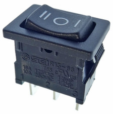 Commutatore Deviatore (ON) OFF (ON) 3 posizionI SP3T 10A/250VAC 3Poli Nero 