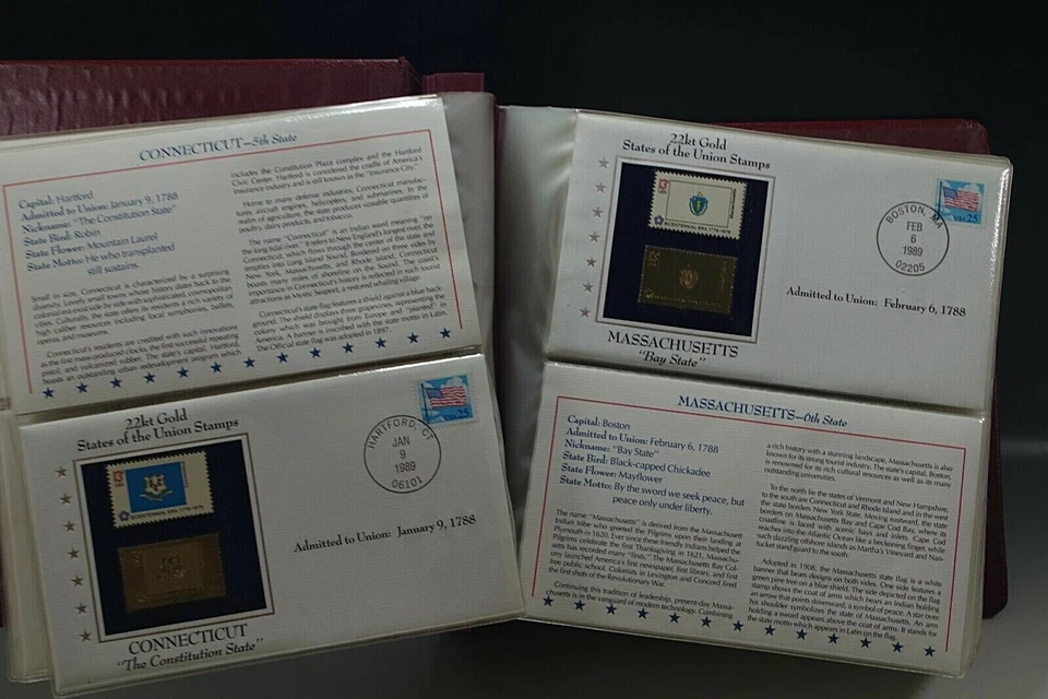 50 GOLDEN REPLICAS OF 1976 UNITED STATES FLAG STAMPS 1st DAY COVER SET 22K GOLD - Image 4 of 4