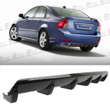 Rear Bumper Lip Lower Side Splitter Diffuser 6Fins Gloss Black For Volvo S40 S60