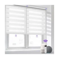 Allesin Motorized Zebra Blinds for Window with Remote, Compatible with Alexa,...