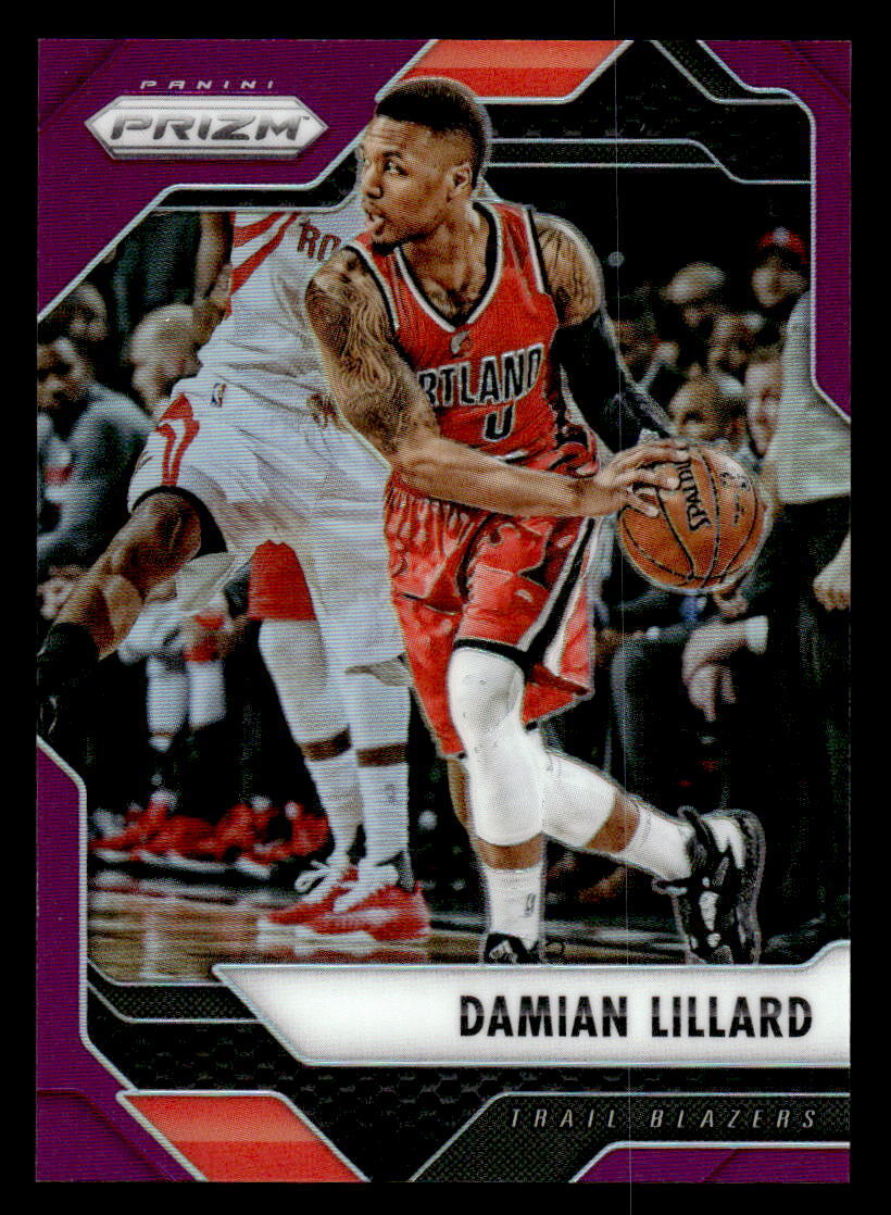 2016-17 Panini Prizm #271 Damian Lillard Purple Prizms #/75