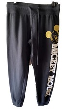 Girls Disney Mickey Mouse Jogger Sweatpants W/ Drawstring L 11/13 Color Black