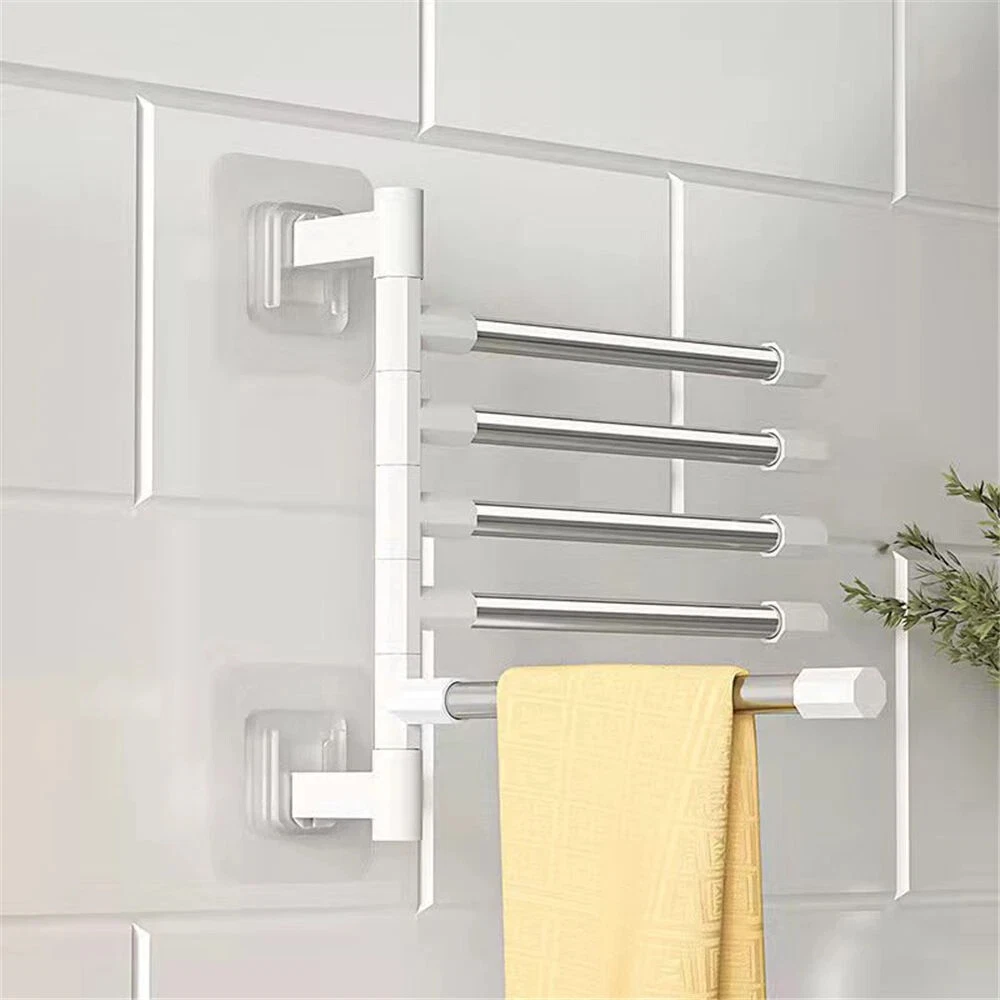Rotatable Aluminum Towel Rack Wall Mount Bracket For Bathroom Kitchen  Storage | eBay