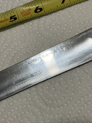 Vintage Ka-Bar Carbon Chrome 8-1/2” Knife With Finger Grove Handle - Picture 20 of 20