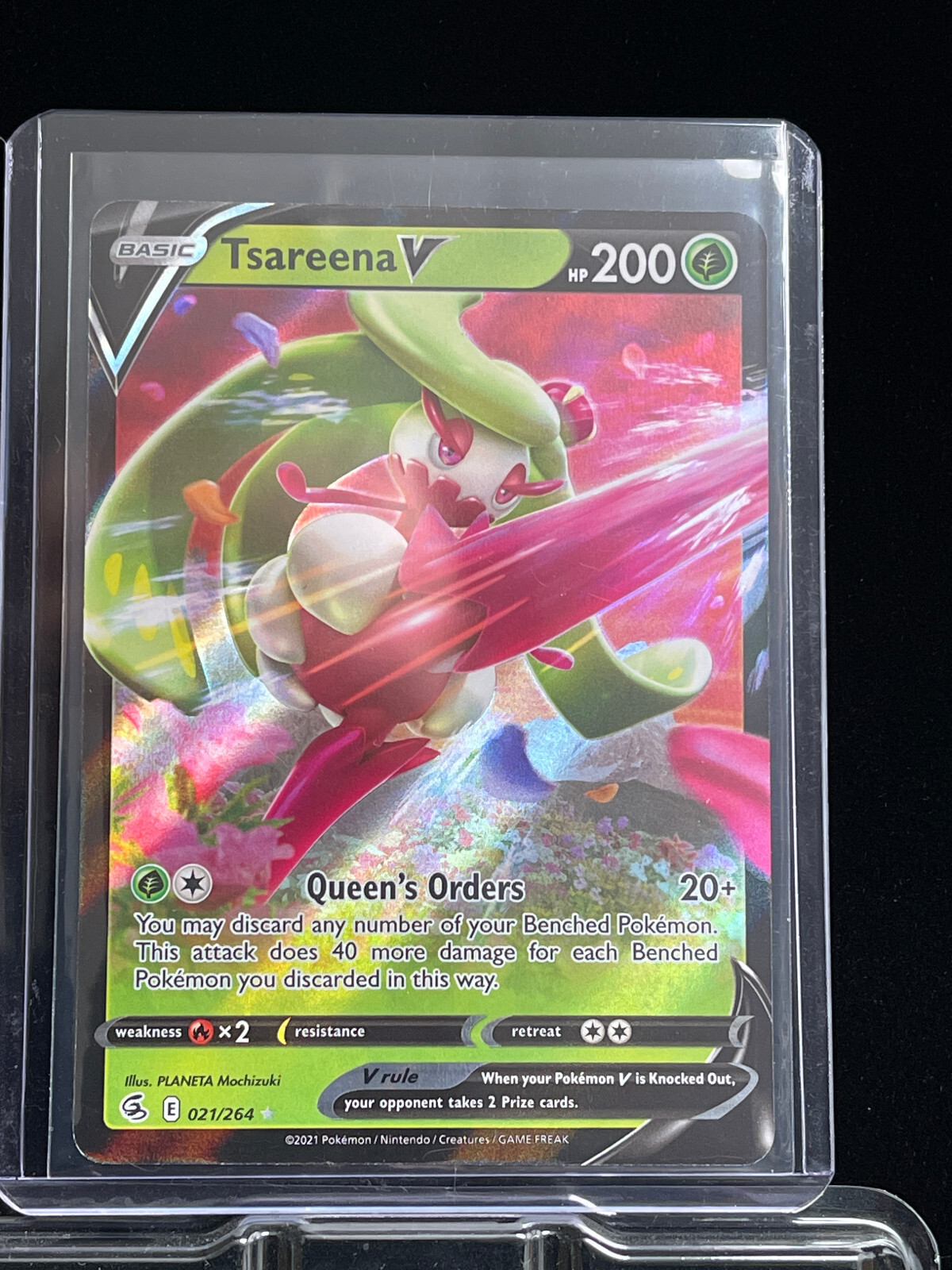 Pokemon TCG Tsareena V 021/264 Fusion Strike Ultra Rare Holo Near Mint/Mint card