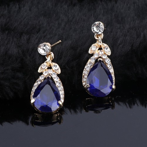 Zircon Water Drop Crystal Necklace Earrings Wedding Bridal Party Jewelry Sets eBay
