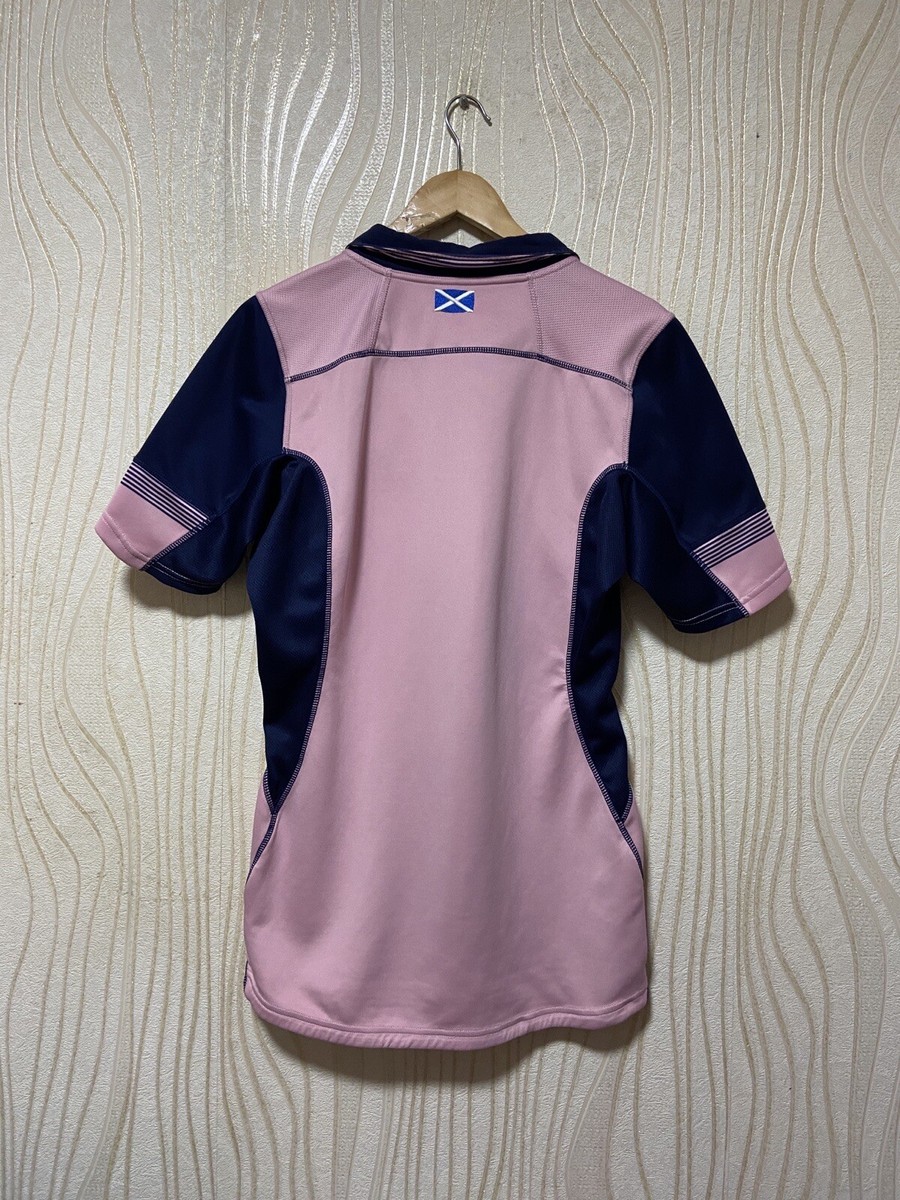 SCOTLAND 2015 2016 AWAY RUGBY SHIRT JERSEY MACRON sz XL MEN PINK