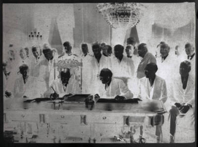 President Coolidge Signing a Peace Treaty 1933 Photo President Coolidge Signs