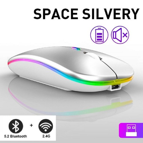 PC Maus Kabellos Bluetooth und Funk für Computer, MAC Aufladbare leise Maus LED - Bild 15 von 17
