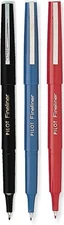 Pilot Fineliner Markers FinePoint Assorted Ink Colors Black 11002,Blue 11014,Red