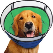 NEW After Surgery Dog Cone Recovery Collar Size LARGE Blue Green FREE S/H