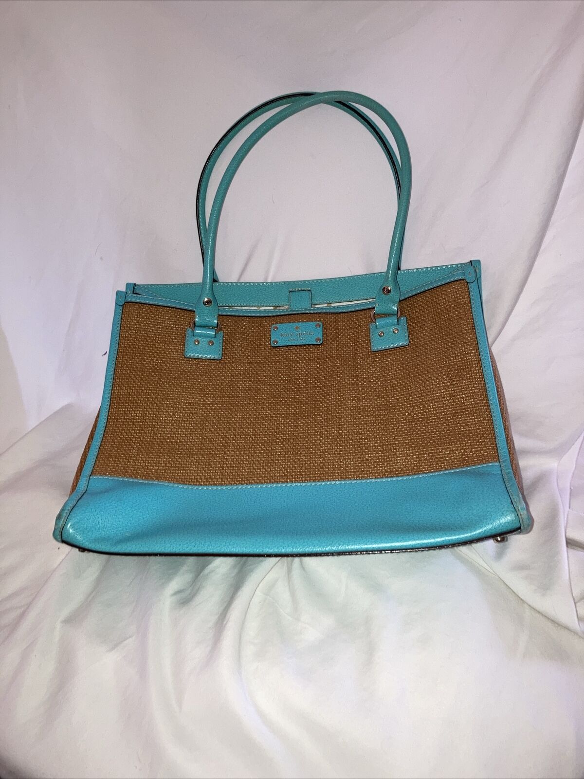 Kate Spade large wicker leather tote bag - image 3