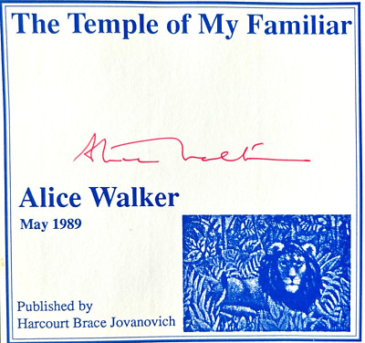 ALICE WALKER Signed Autograph 4x4 Bookplate The Color Purple | eBay