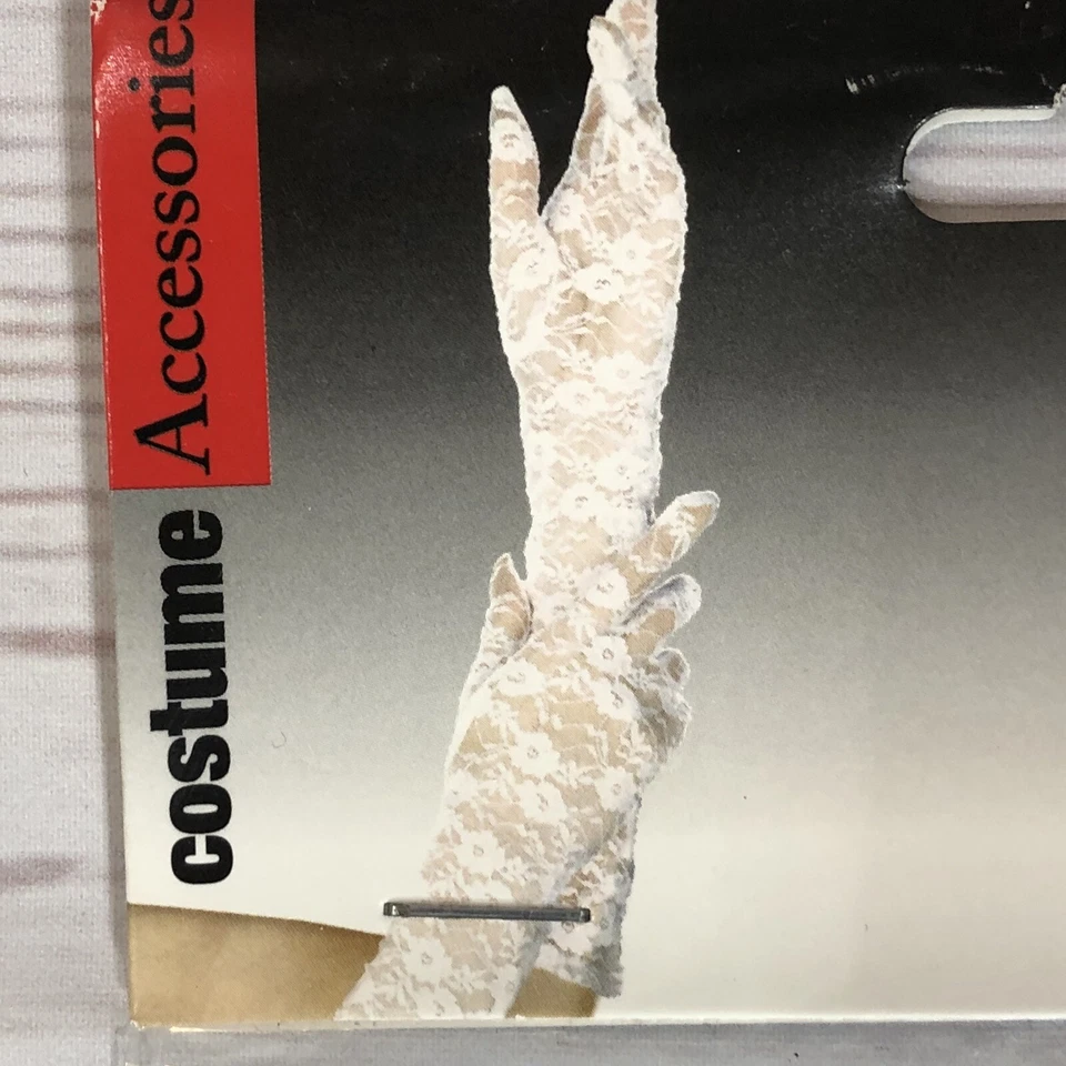 1 Par de Guantes Largos de Encaje Floral Blanco Dreamgirl Codo Ópera Halloween 7820 Nuevos Foto 2 de 4