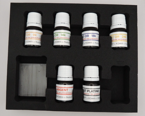 Kit De Test Pour Or 14 Carats - Comprend 1 Réactif, 1 Pierre De Touche Et Notice - Marque Technoflux