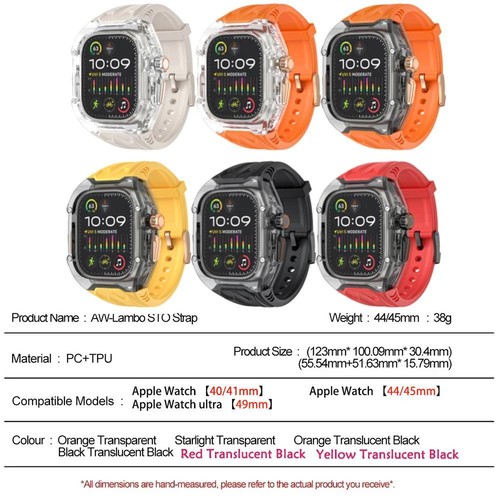 Modification Kit Transparent Protective Case+tpu Strap for Apple Watch Ultra 9 B - 第 8/18 張圖片