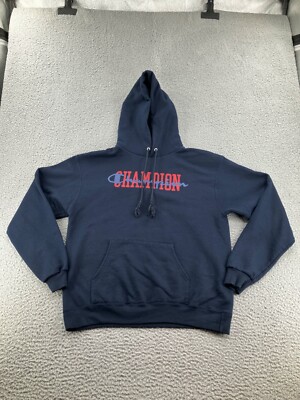 Champion Eco Authentic Sweatshirt Mens Medium Blue Hoodie
