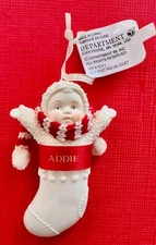 SNOWBABIES -PERSONALIZED -Collectible Porcelain Hanging Ornament- Department 56