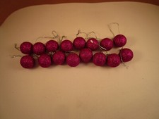 Lot of 16 Purple Glitter Styrofoam Ball Mini Christmas Ornaments