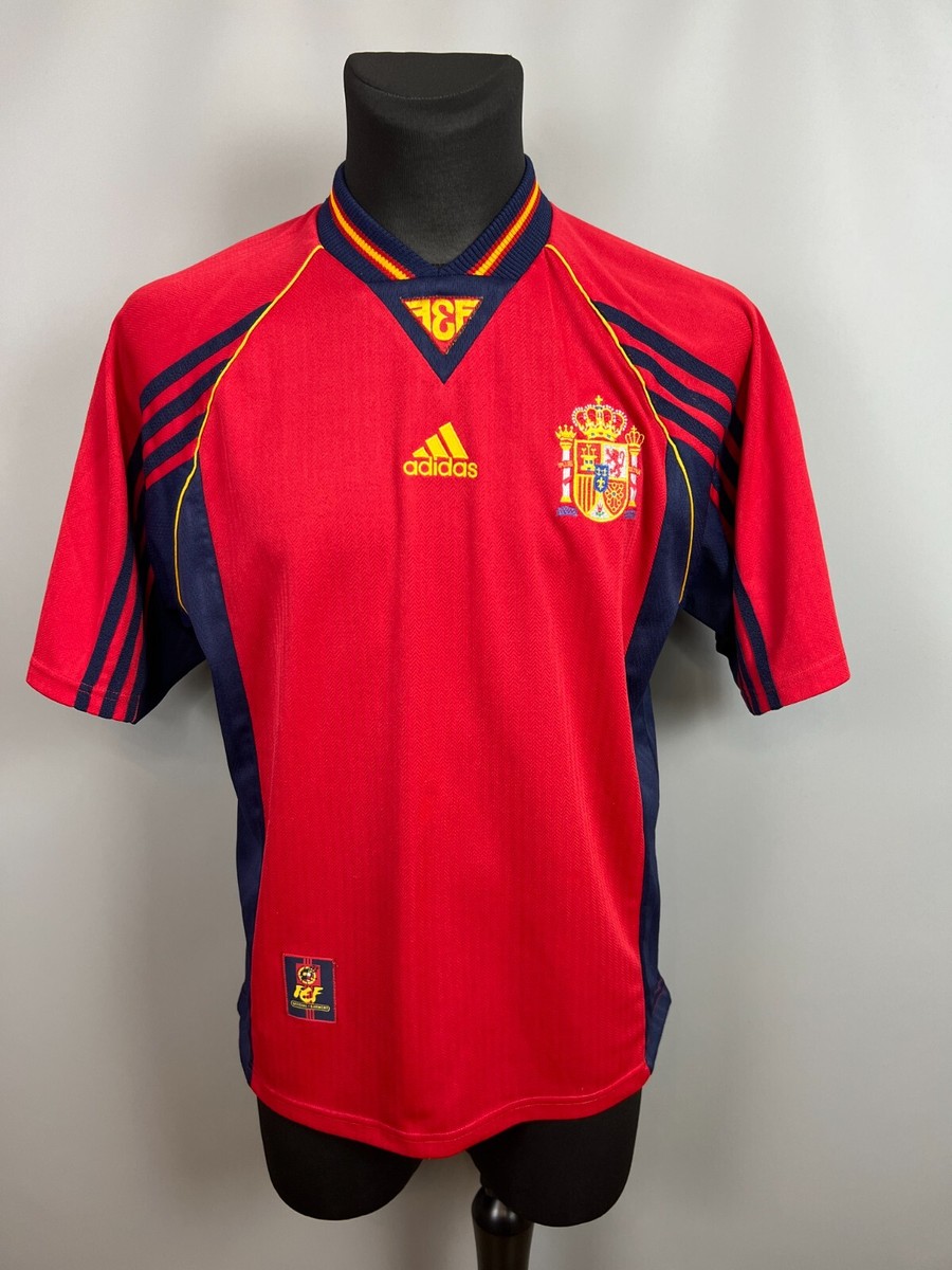 SPAIN 1998 1999 HOME SHIRT FOOTBALL SOCCER JERSEY ADIDAS MENS SIZE