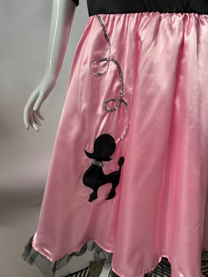 Disfraz Falda Caniche Talla Mediana, Rosa, Negro Poliéster Embellecido Foto 2 de 4