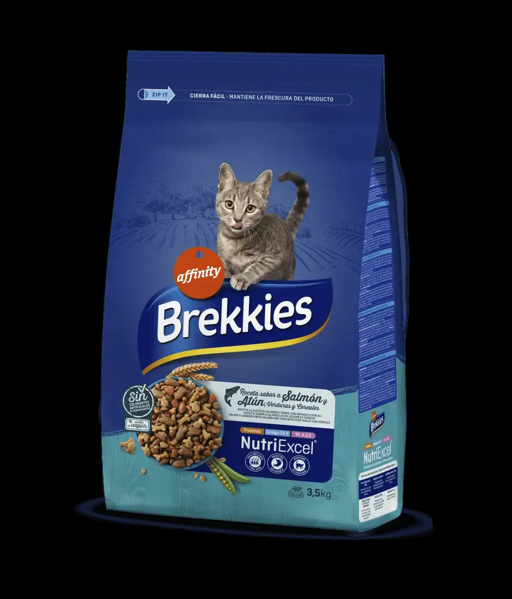 BREKKIES EXCEL FELINE ADULT RECETA SALMON 3,5KG (NDR)