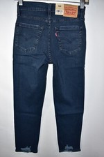 New Levi's 724 High Rise Slim Straight Crop Cropped Blue Jeans Womens Size 25