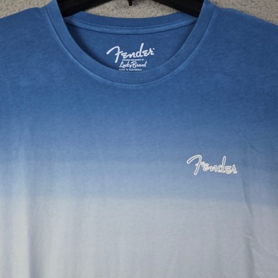 Lucky Brand ISLAND GIRL FENDER UKULELES Shirt Mens LARGE BLUE Casual Ambrie NWT