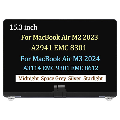 A2941 A3114 LCD Screen Replacement Assembly for MacBook Air 15'' M2 M3 2023-2024