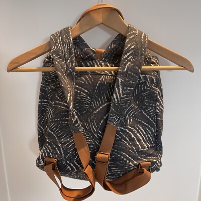 Lu & Elle Paradise Palm Canvas Backpack with Tan Trim. EUC s-l400.jpg main image 2