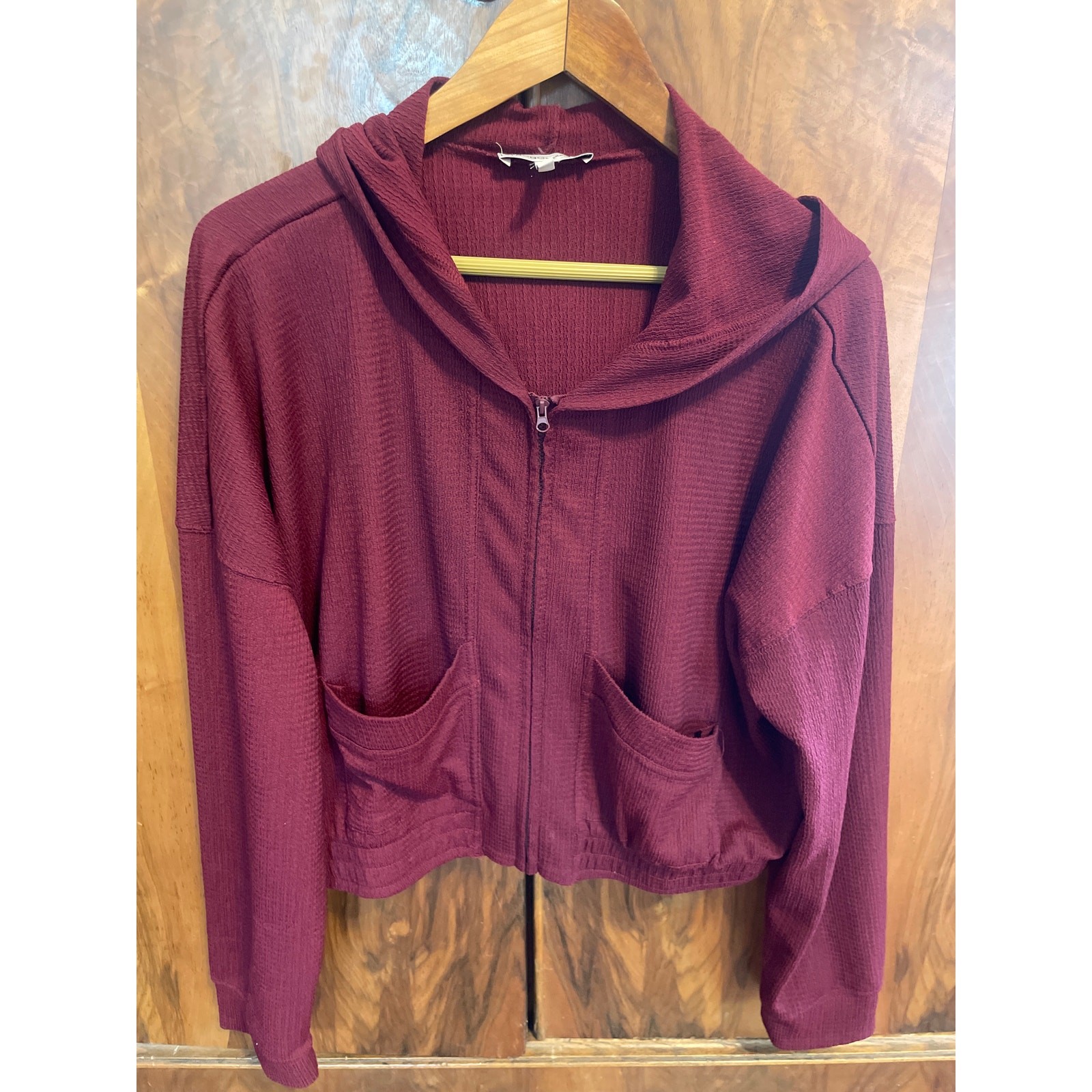 BCBGENERATION Zip Front Slouchy Drop Shoulder Hoo… - image 4