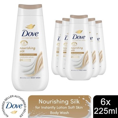 Dove Advanced Care Body Wash Nourishing Silk 24H Renewing Micromoisture, 6x225ml