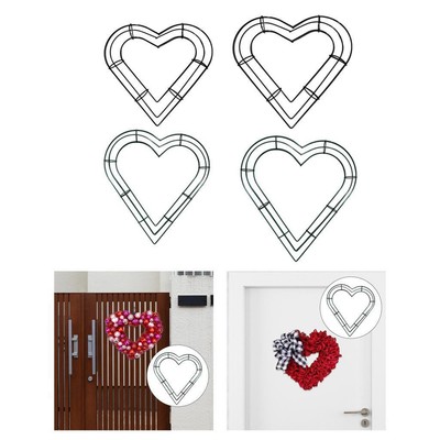 Heart shaped wire wreath frame garland rings for backyard