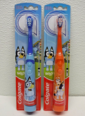 2 NEW Colgate Bluey & Bingo Battery Powered Kids Soft Toothbrushes, for children