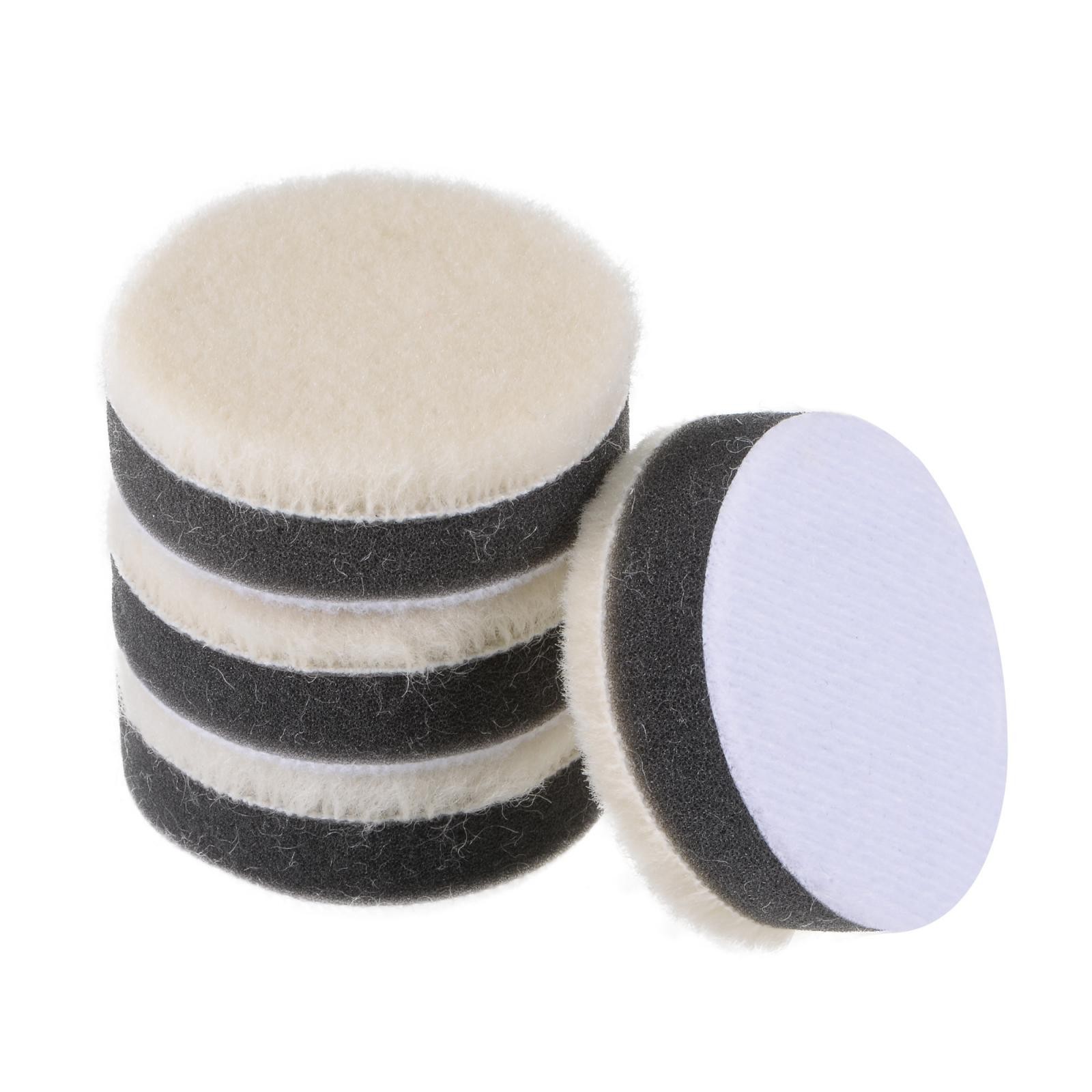4pcs 2" Wool Felt Sponge Polishing Pad Hook Loop Buffing Whe