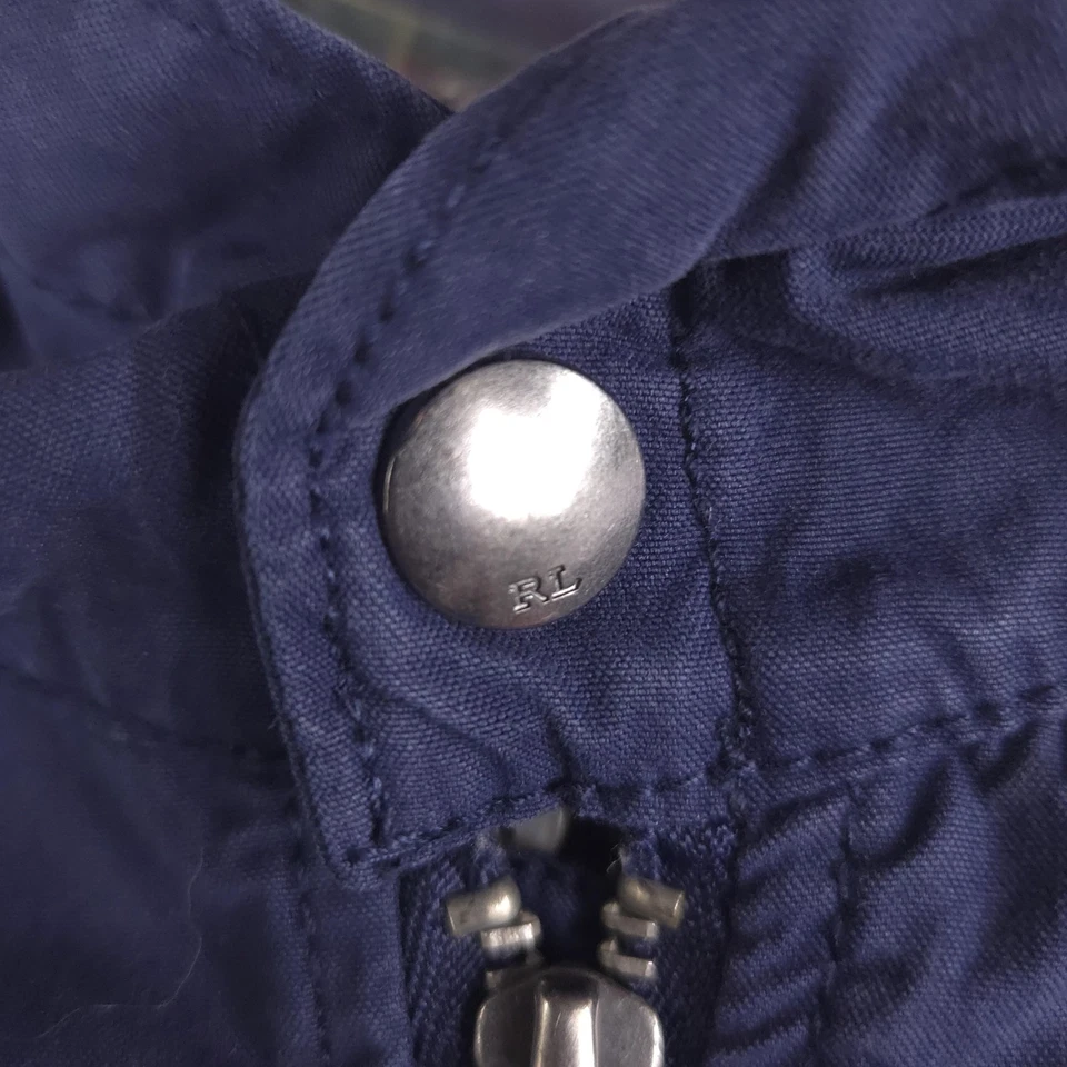 Conjunto Camisa Chaqueta Polo Ralph Lauren Niños Pequeña 8 7 Azul Marino Con Capucha Big Pony Cuadros Foto 3 de 4