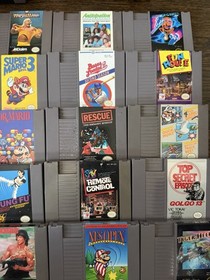 Nintendo NES Console Tested Working + 33 Game Lot w/ Controller & Cables
