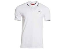 Hugo Boss Dinoso222 Men's Polo Shirt Short Sleeve Cotton Open White