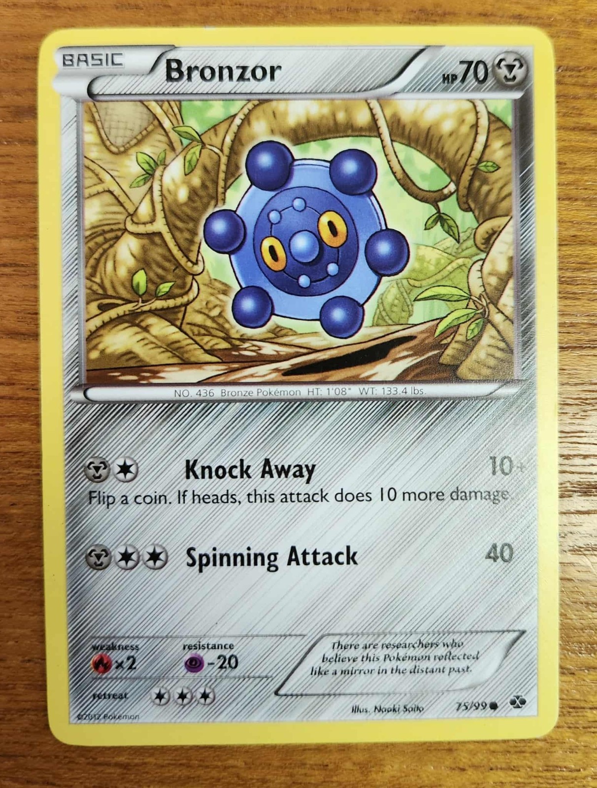 Bronzor Pokemon Card, Next Destinies Set 75/99