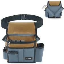 Electrician Tool Pouch with Belt,14 Pocket-Utility Pouch,Tool Bag,Left Right ...